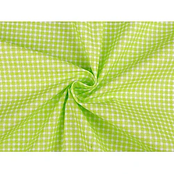 Cotton fabric / canvas - checkered - Green light (1 Meter)
