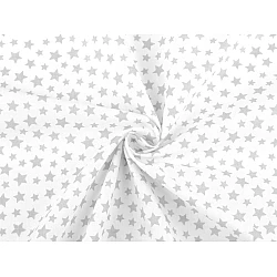 Cotton fabric / canvas - stars - White (1 Meter)