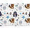 Cotton flannel fabric, animals - Blue dark (1 Meter)