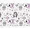 Cotton flannel fabric, animals - Light pink (1 Meter)