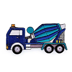 Iron on patch car, tractor, boat - Blue (1 Piece)