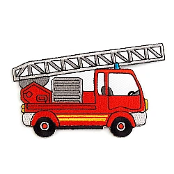 Iron on patch car, tractor, boat - Red (1 Piece)