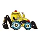 Iron on patch car, tractor, boat - Yellow light (1 Piece)