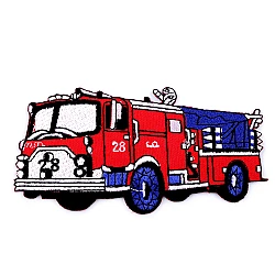 Iron on patch car, tractor, boat - Red (1 Piece)