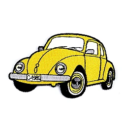 Iron on patch car, tractor, boat - Yellow (1 Piece)