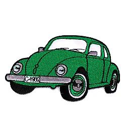 Iron on patch car, tractor, boat - Grass green (1 Piece)
