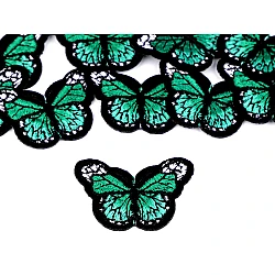 Iron on patch butterfly small - Emerald green (10 Pieces)