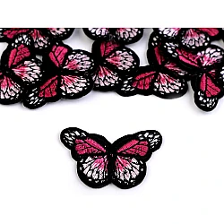 Iron on patch butterfly small - Raspberry (10 Pieces)