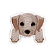 Embroidered iron-on patch dog - Brown (1 Piece)