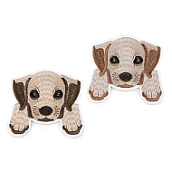 Embroidered iron-on patch dog - Brown (1 Piece)