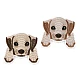 Embroidered iron-on patch dog - Brown (1 Piece)