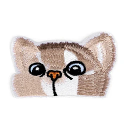 Iron on patch cat - Beige light-brown (1 Piece)