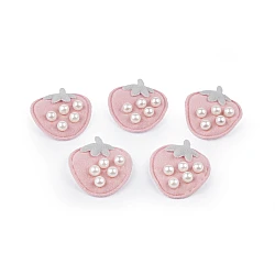 Aapplique / sew-on patch strawberry, heart - Powder (10 Pieces)