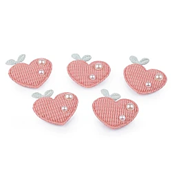 Aapplique / sew-on patch strawberry, heart - Powder (10 Pieces)