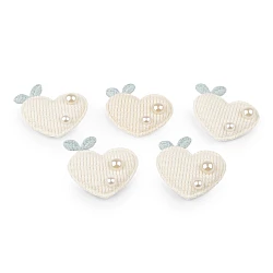 Aapplique / sew-on patch strawberry, heart - Creamy light (10 Pieces)