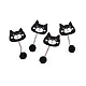Applique / sew-on patch, cat - Black (1 Piece)