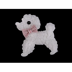 Applique / sew-on patch, dog - Creamy light (1 Piece)