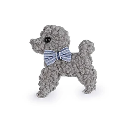 Applique / sew-on patch, dog - Grey (1 Piece)