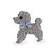 Applique / sew-on patch, dog - Grey (10 Pieces)