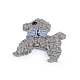 Applique / sew-on patch, dog - Grey (10 Pieces)