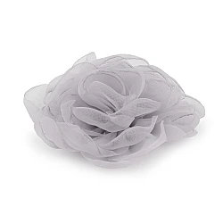 Organza rose flower to sew or glue-on ø8 cm - Lightgrey (1 Piece)