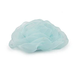 Organza rose flower to sew or glue-on ø8 cm - Menthol (10 Pieces)
