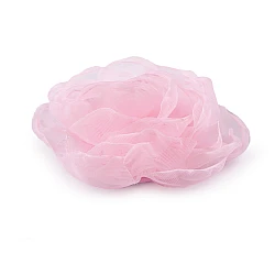 Organza rose flower to sew or glue-on ø8 cm - Light pink (1 Piece)