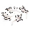 Wire twig with rhinestones, handmade - Black (4 Pieces)