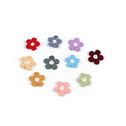 Embroidered flower ø1.5 cm - Mix (10 Pieces)