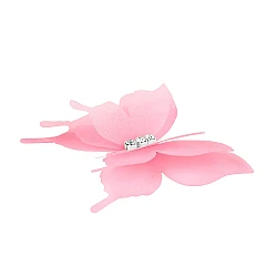 Butterfly with rhinestones, sew- or glue-on, three-layer 3d - Light pink (10 Pieces)