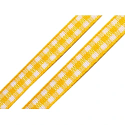 Checkered ribbon width 6 mm - Yolk (20 Meters)