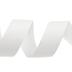 Cotton canvas ribbon width 25 mm - White (1 Meter)