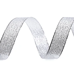 Christmas brocade lurex ribbon width 15 mm - Silver (1 Meter)