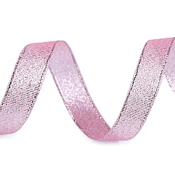 Christmas brocade lurex ribbon width 15 mm - Light pink (1 Meter)