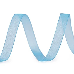 Chiffon / monofilament ribbon width 10 mm - Blue light (100 Meters)