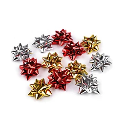 Mini gift bow, metallic ribbon star decoration ø25 mm - Mix (1 Box)