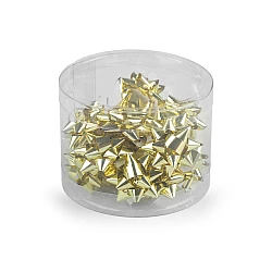 Mini gift bow, metallic ribbon star decoration ø25 mm - Gold (1 Box)