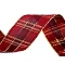 Checkered ribbon with lurex and wire width 40 mm - Dark red (1 Meter)