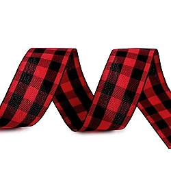 Checkered ribbon width 25 mm - Red (45 Meters)