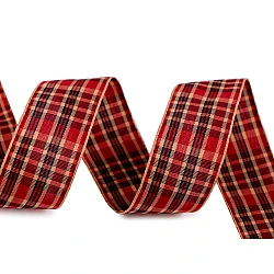 Checkered ribbon width 25 mm - Dark red (3 Meters)