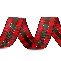 Checkered ribbon width 25 mm - Red (45 Meters)