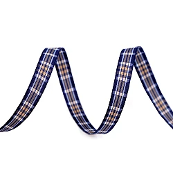 Checkered ribbon width 10 mm - Blue (45 Meters)