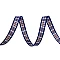 Checkered ribbon width 10 mm - Blue (45 Meters)