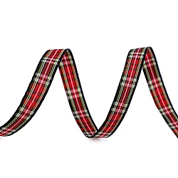 Checkered ribbon width 10 mm - Darkolive (45 Meters)