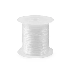Flat elastic bead jewelry cord 1 mm - White (1 Piece)