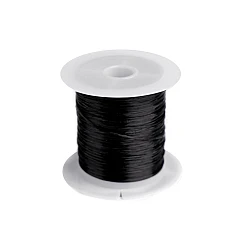 Flat elastic bead jewelry cord 1 mm - Black (1 Piece)