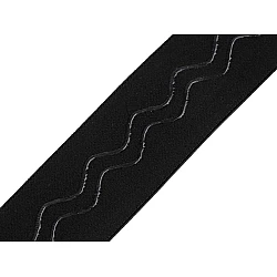 Elastic non-slip band / silicone backed gripper width 50 mm - Black (1 Meter)