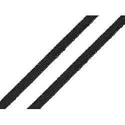 Cotton cord / lace width 6 mm - Black (450 Meters)