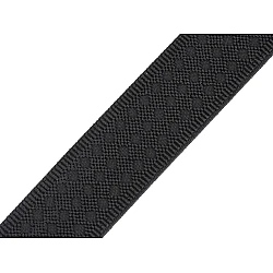 Decorative elastic, width 40 mm - Black (1 Meter)