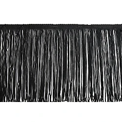 Chainette fringe width 17 cm - Black (1 Meter)